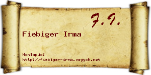 Fiebiger Irma névjegykártya