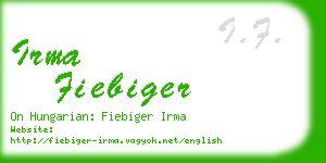 irma fiebiger business card